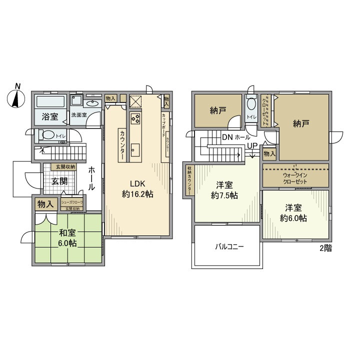 木賀本郷町緑戸建の間取り