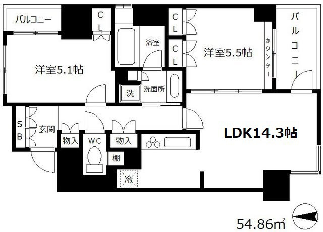 アデレイド新福島の間取り