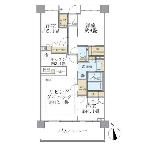 Brillia世田谷上北沢の間取り