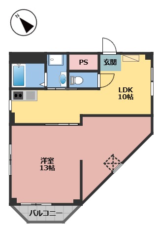平田の完工年月(1989年6月)築の賃貸マンションの間取り