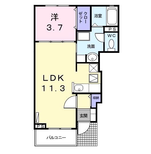 フルリール百船 Bの間取り