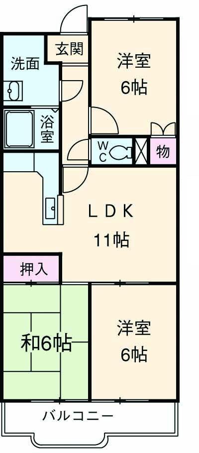 グリーンヒル藤が丘Gの間取り