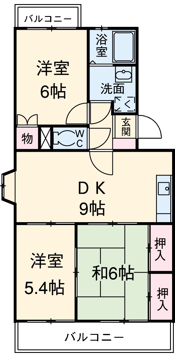ヴェネッセ徳田 B棟の間取り