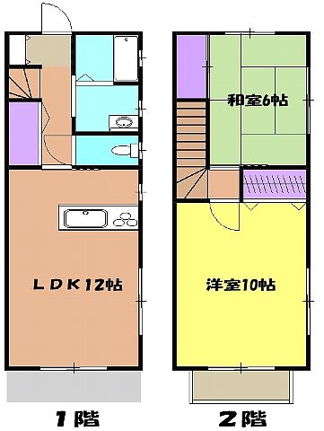 メゾネット木の下・2号室の間取り