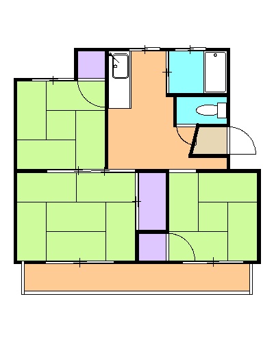 堀池マンションBの間取り