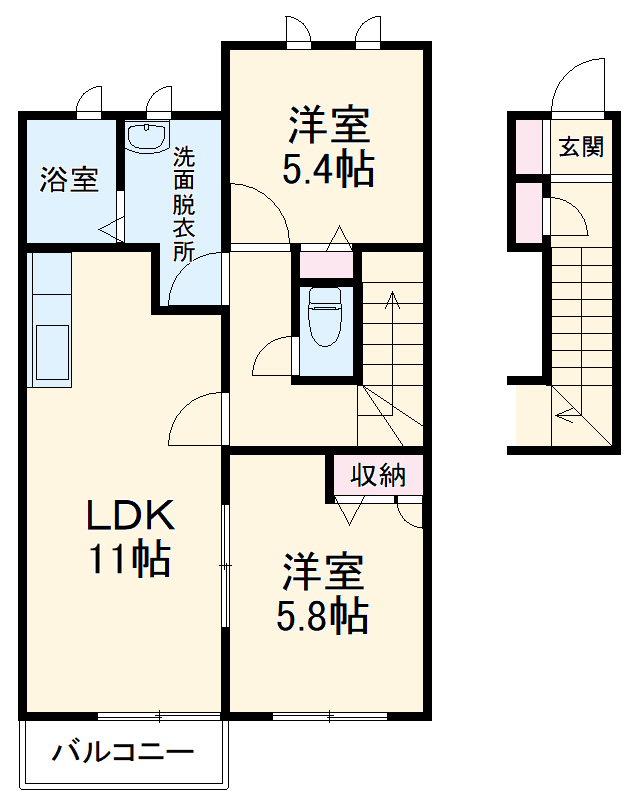 アーリーリバーＤの間取り