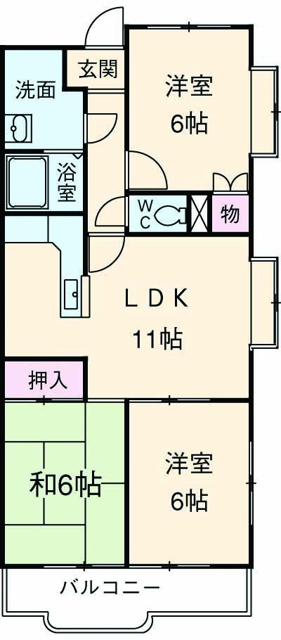 グリーンヒル藤が丘Gの間取り