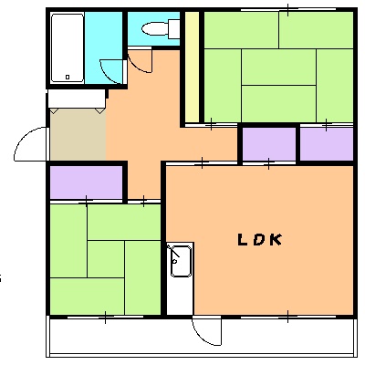 コーポ岳美A棟の間取り