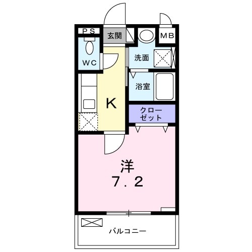 フォルトゥーナ・02030号室の間取り