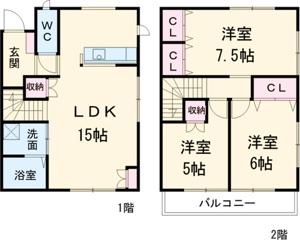 陽東メゾネットⅡの間取り
