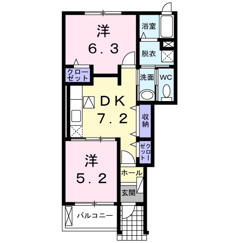 プラシード Ⅱの間取り