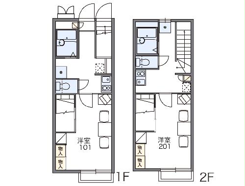 レオパレスプラティーク那須塩原・204号室の間取り
