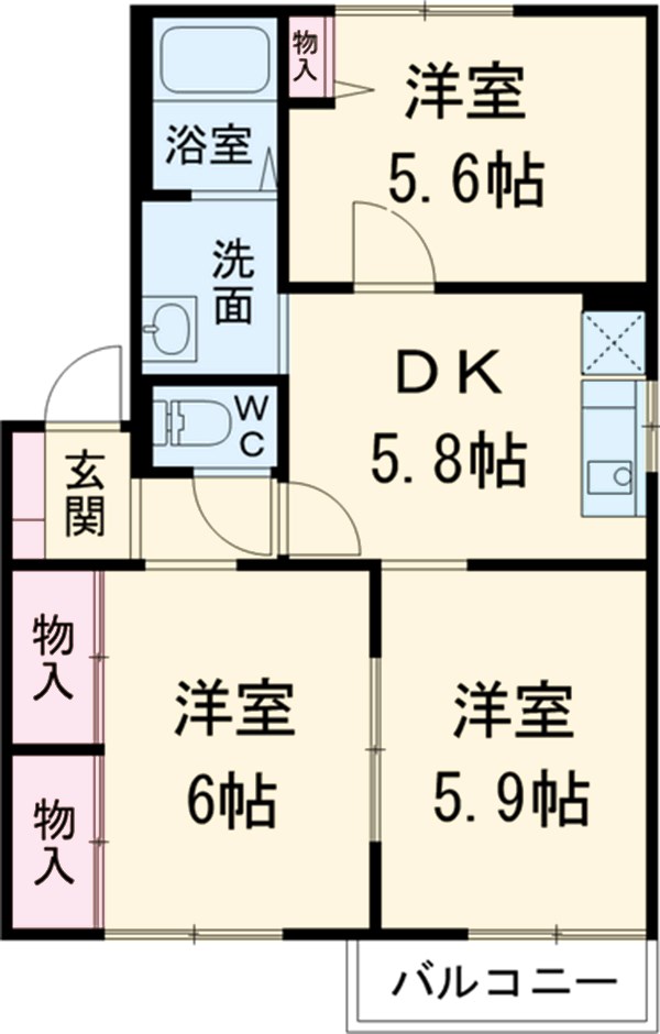オーシャンヒルズAの間取り