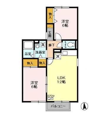 クレールシャンブル　Ａ・Ｂの間取り