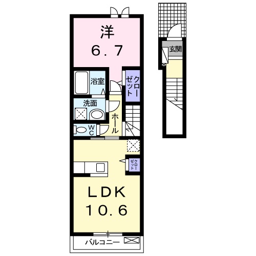 アネックス法川の間取り