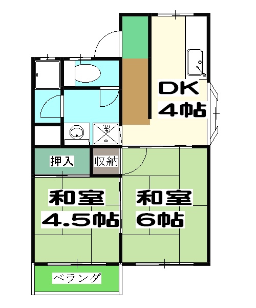 長曽ハイツⅠの間取り