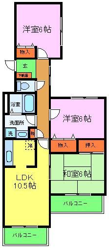 ヴェルデ三番館の間取り