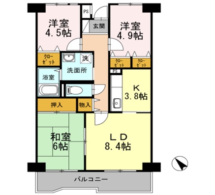 グローリーヒルズ Ⅱの間取り