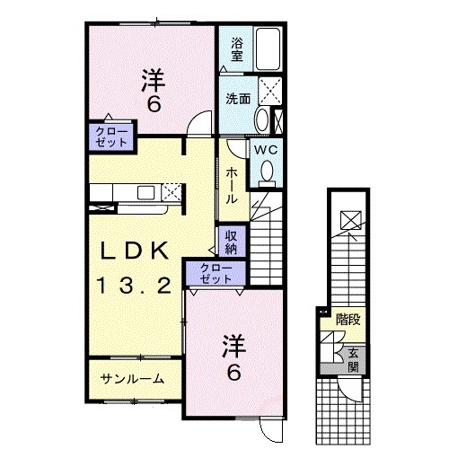 ボヌールＣ・02010号室の間取り