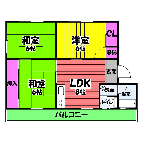 南海北マンションの間取り