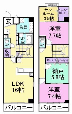 モアエクセル高石の間取り