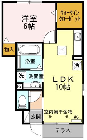 楠の完工年月(2013年4月)築の賃貸アパートの間取り