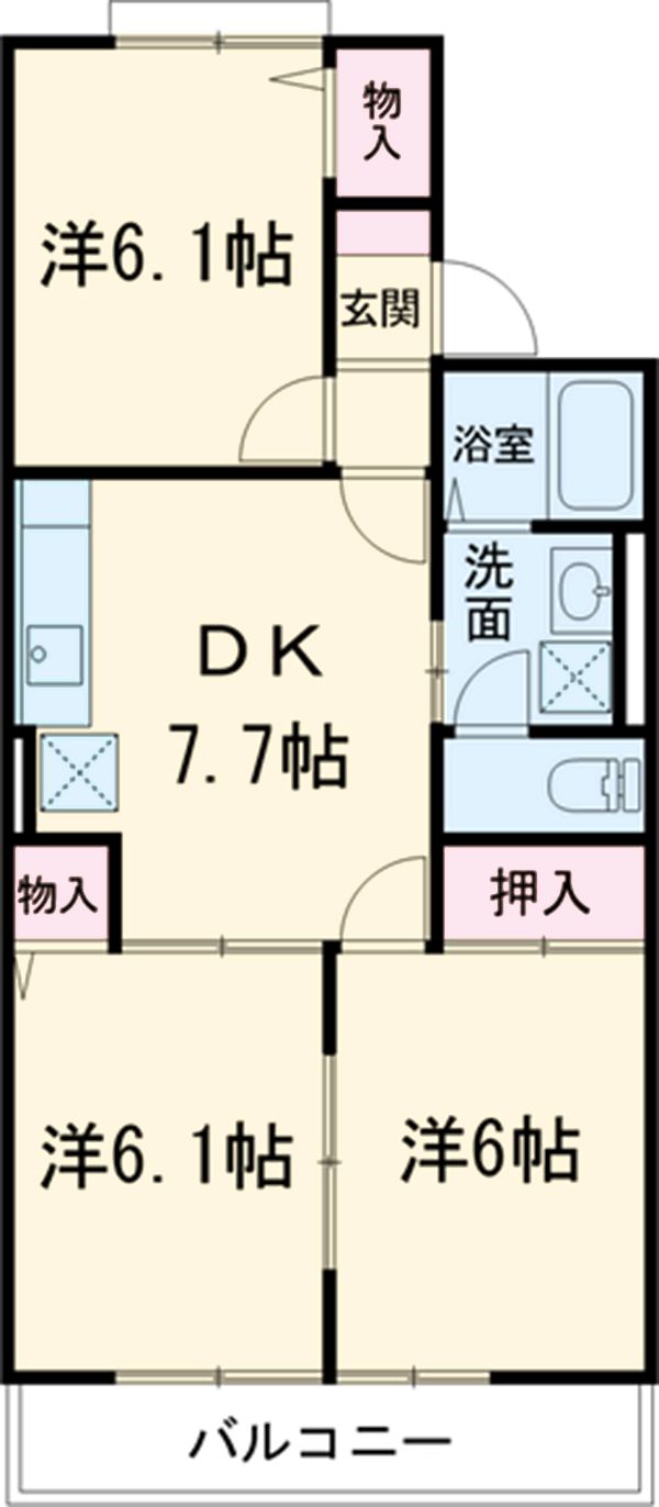 グランシャリオ Ⅰ棟の間取り