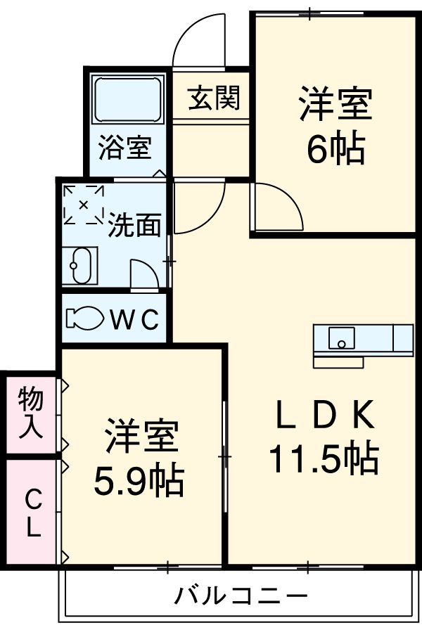 フレグラントパル　Ｃ・103号室の間取り