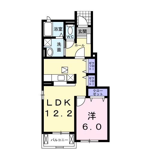 ディア ベルジュ Bの間取り
