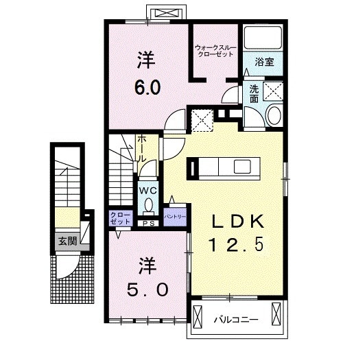 ウエスト パーク Aの間取り