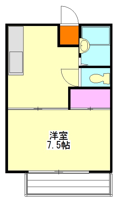 セゾン朝倉Bの間取り