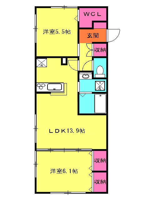 コーポ津久井Ⅵの間取り