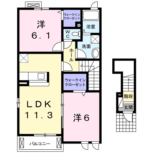 ウエスト Mの間取り