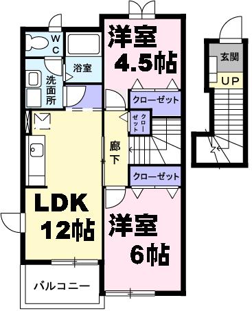 グランディールK・Ⅱの間取り