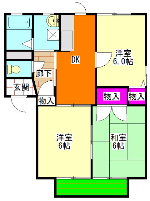 グリーンヒル Bの間取り