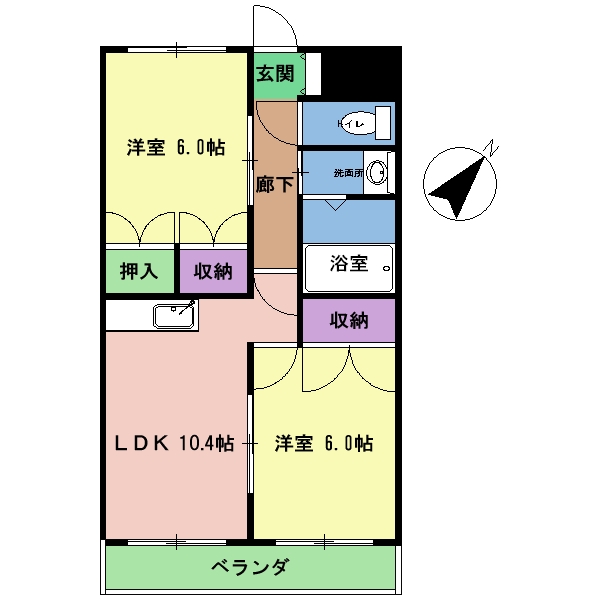 プランドール鶴間の間取り