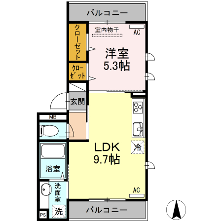 301号室の間取り