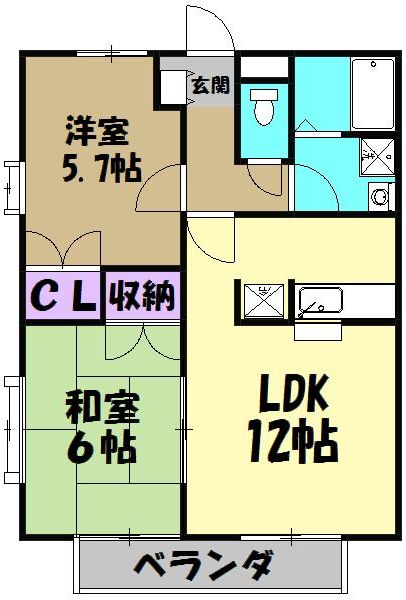 パークウエスト・101号室の間取り