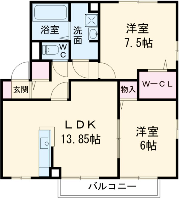 リビングタウン香久山 Bの間取り