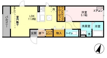 プリムヴェール 弐十番館の間取り