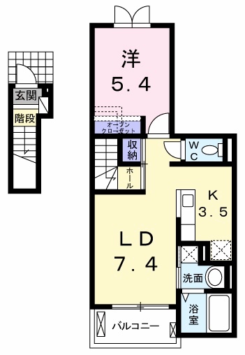 プラティーヌ Ⅰの間取り