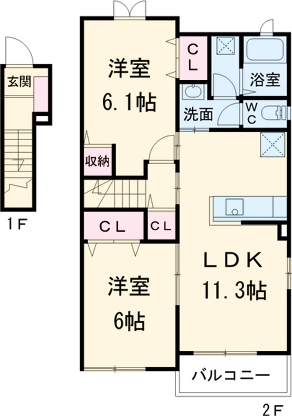 ノートルメゾンBの間取り