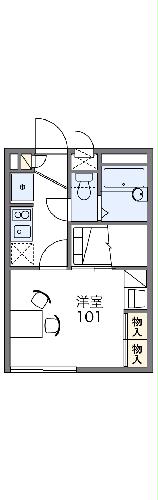 レオパレスレーブメルベーユの間取り