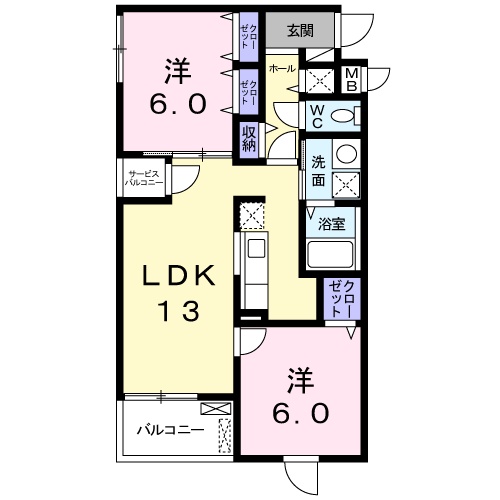 クレアール行永東の間取り