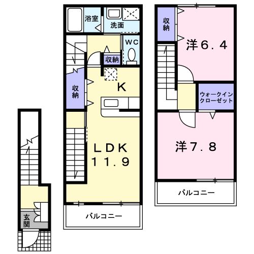 パ-クサイドメゾンAの間取り
