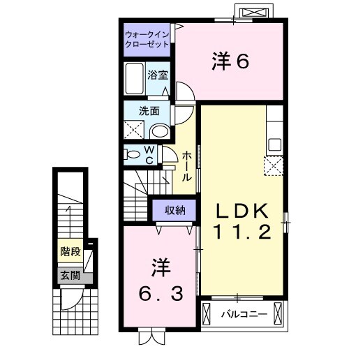 パイン ストリ-ム Bの間取り