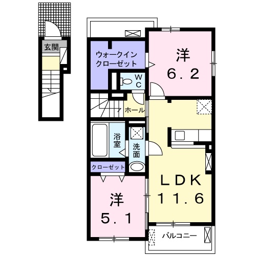 イリーデ ドゥーエの間取り