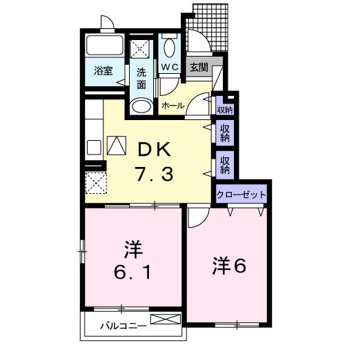 サニースプリング Aの間取り