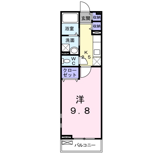 アルモニ－Ⅱ・02020号室の間取り