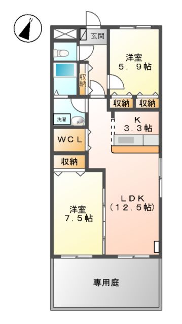 ハイムフロイデⅢの間取り